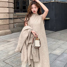 画像をギャラリービューアに読み込む, ノースリーブニットワンピース＆ロング丈カーディガンセットアップ
